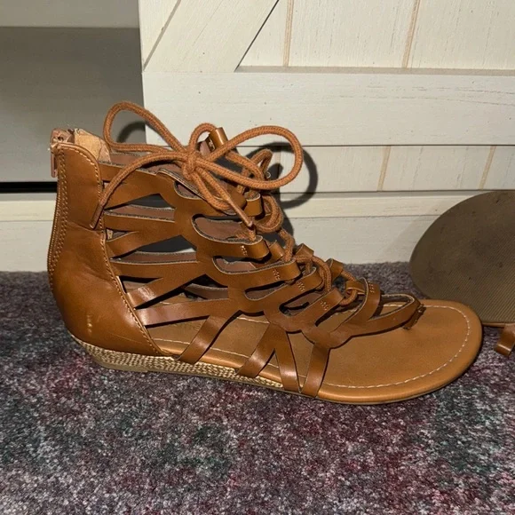 Cityclassified Brown Gladiator Sandals Lace-Up Design - Picture 3 of 4